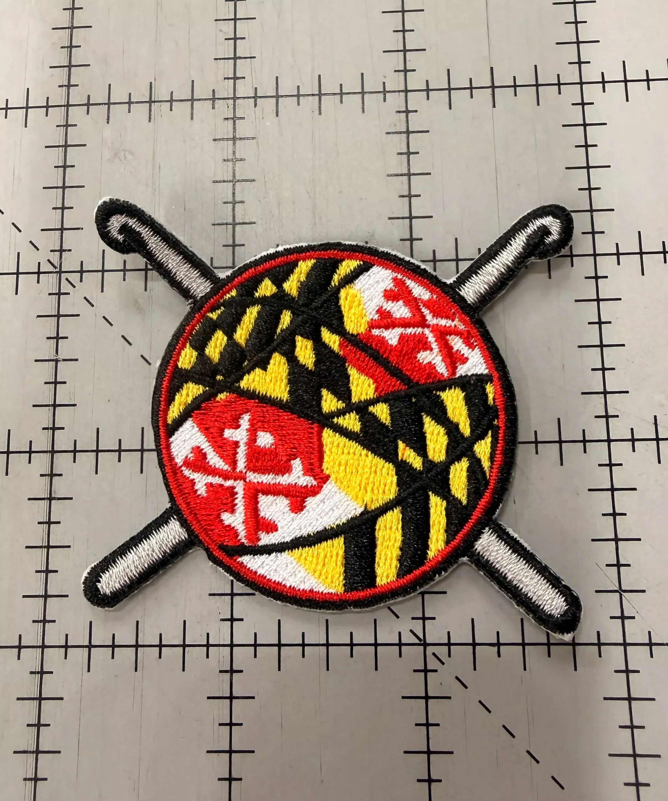 Maryland flag Crochet Iron On Patch