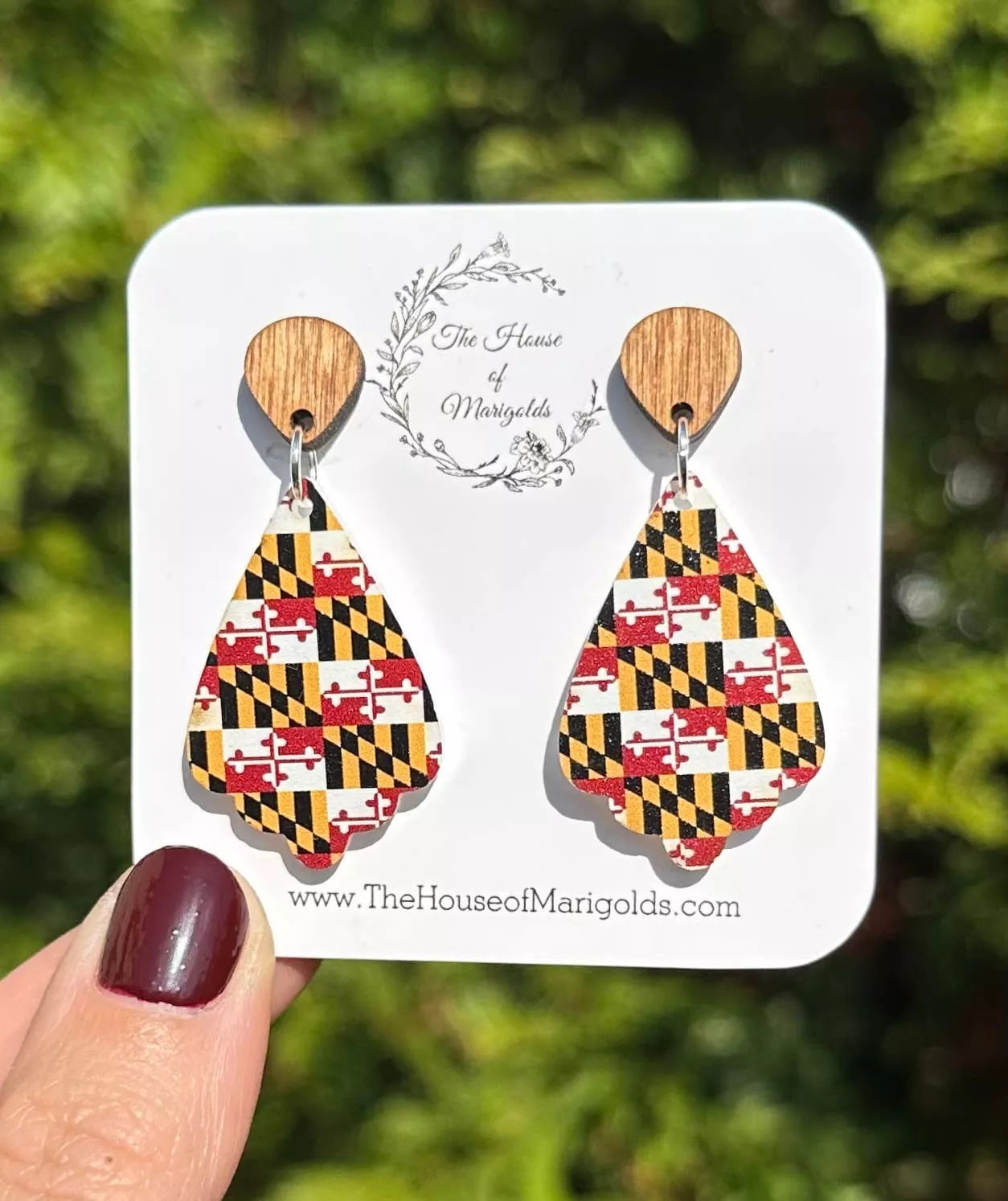 Maryland Flag Dangle Earrings