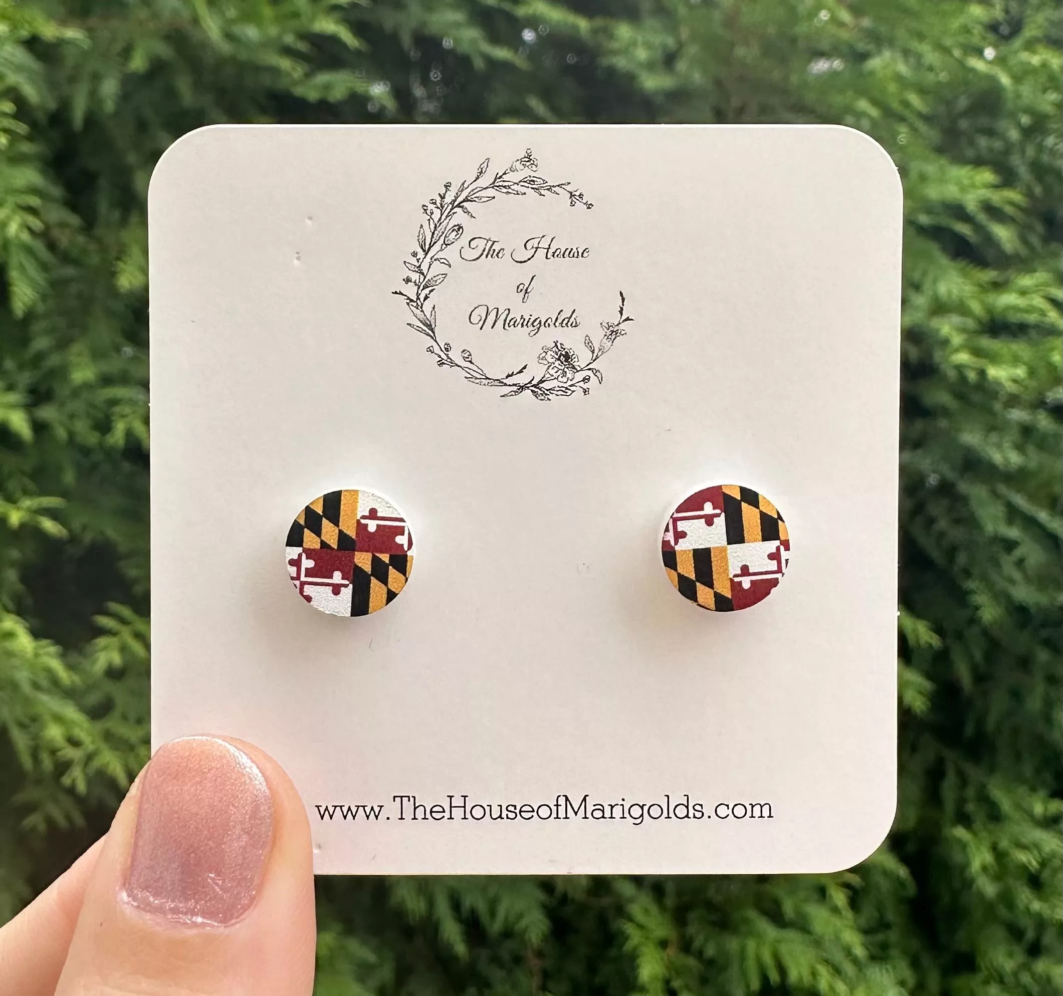 Maryland Mini Flag Studs, Maryland Earrings