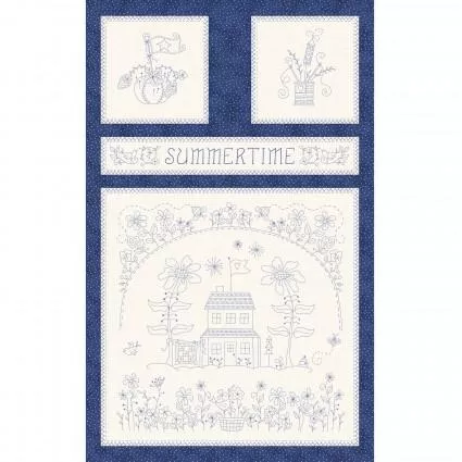 MAY Summertime 10150-B Blue - Cotton Fabric
