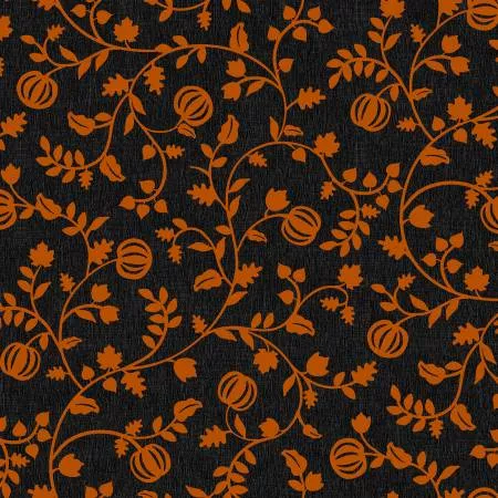 Maywood Studio 42" Cotton Pumpkin Grove Pumpkin Vines 11184M-JO Black/Orange