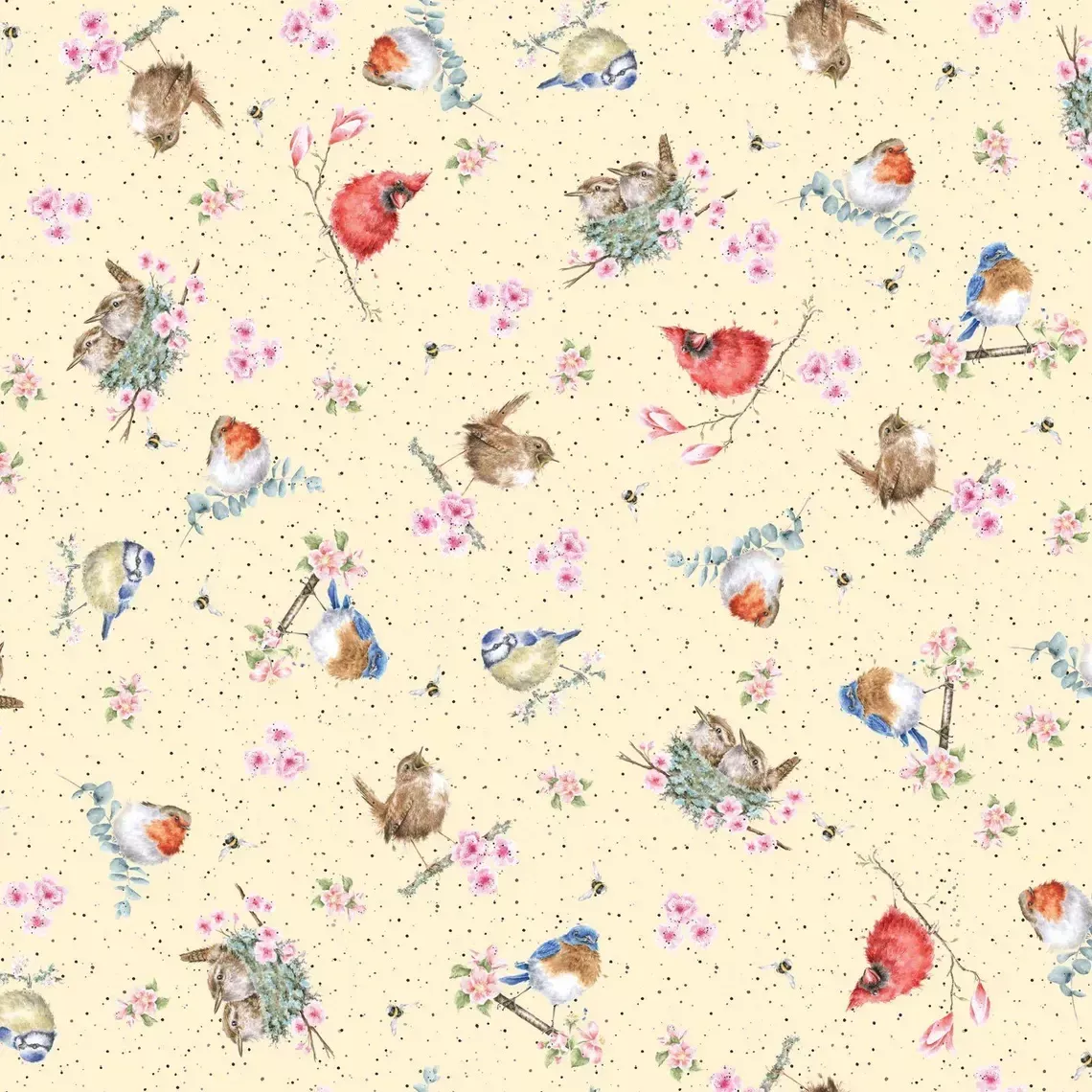 Maywood Studio Yellow Tossed Birds D10104M-S ^