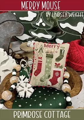 Merry Mouse : Cross Stitch Pattern - #26-2486 - Primrose Cottage Stitches