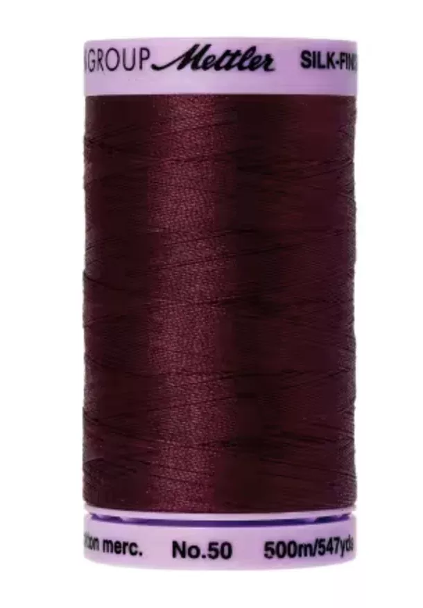 Mettler-Silk-Finish 50wt Solid Cotton Thread 547yd/500M Beet Red