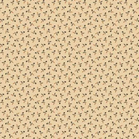 Midnight Cheddar : Dot Leaf – #R172085D CREAM – Pam Buda – Marcus Fabrics
