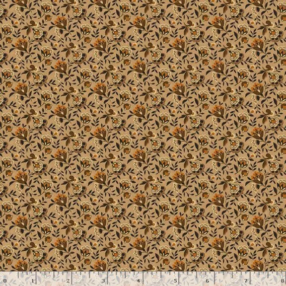 Midnight Cheddar : Fall Flowers – #R172083D BEIGE – Pam Buda – Marcus Fabrics