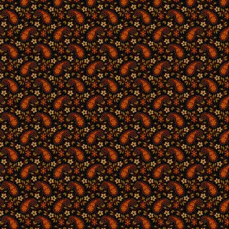 Midnight Cheddar : Paisley Parade – #R172081D BLACK – Pam Buda – Marcus Fabrics