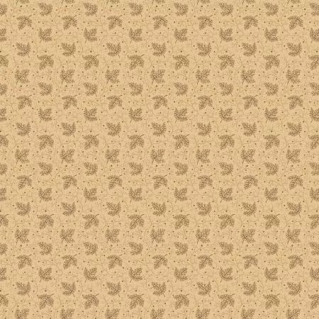 Midnight Cheddar : Transparent Leaves – #R172087D TAN – Pam Buda – Marcus Fabrics