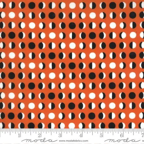 Midnight Magic 2 Moon Dot- Pumpkin 1 Yard Cut