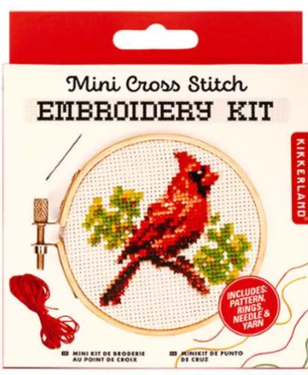 Mini Cross Stitch Embroidery Kit-Cardinal