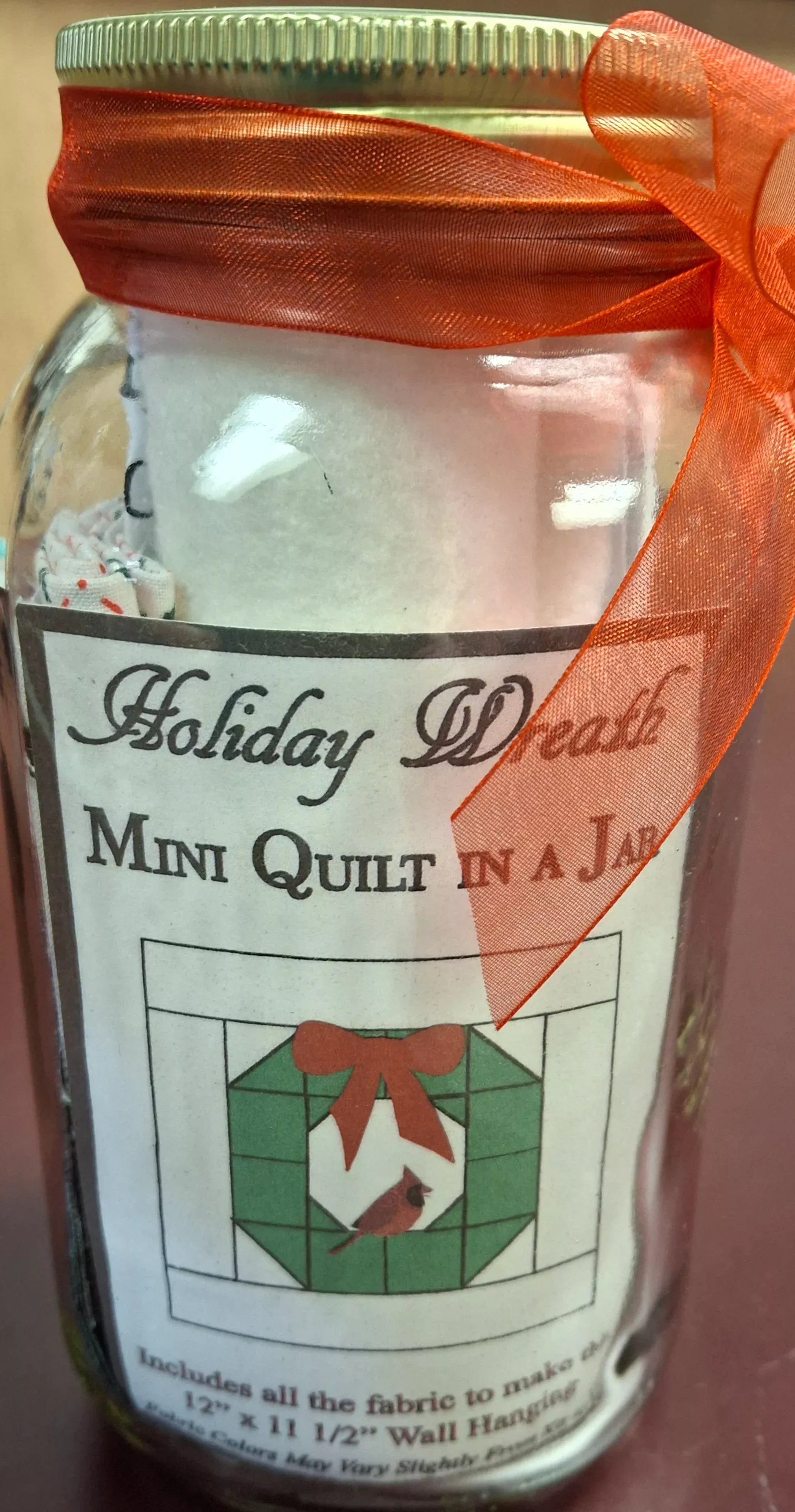 Mini Quilt in a Jar Kit - Holiday Wreath