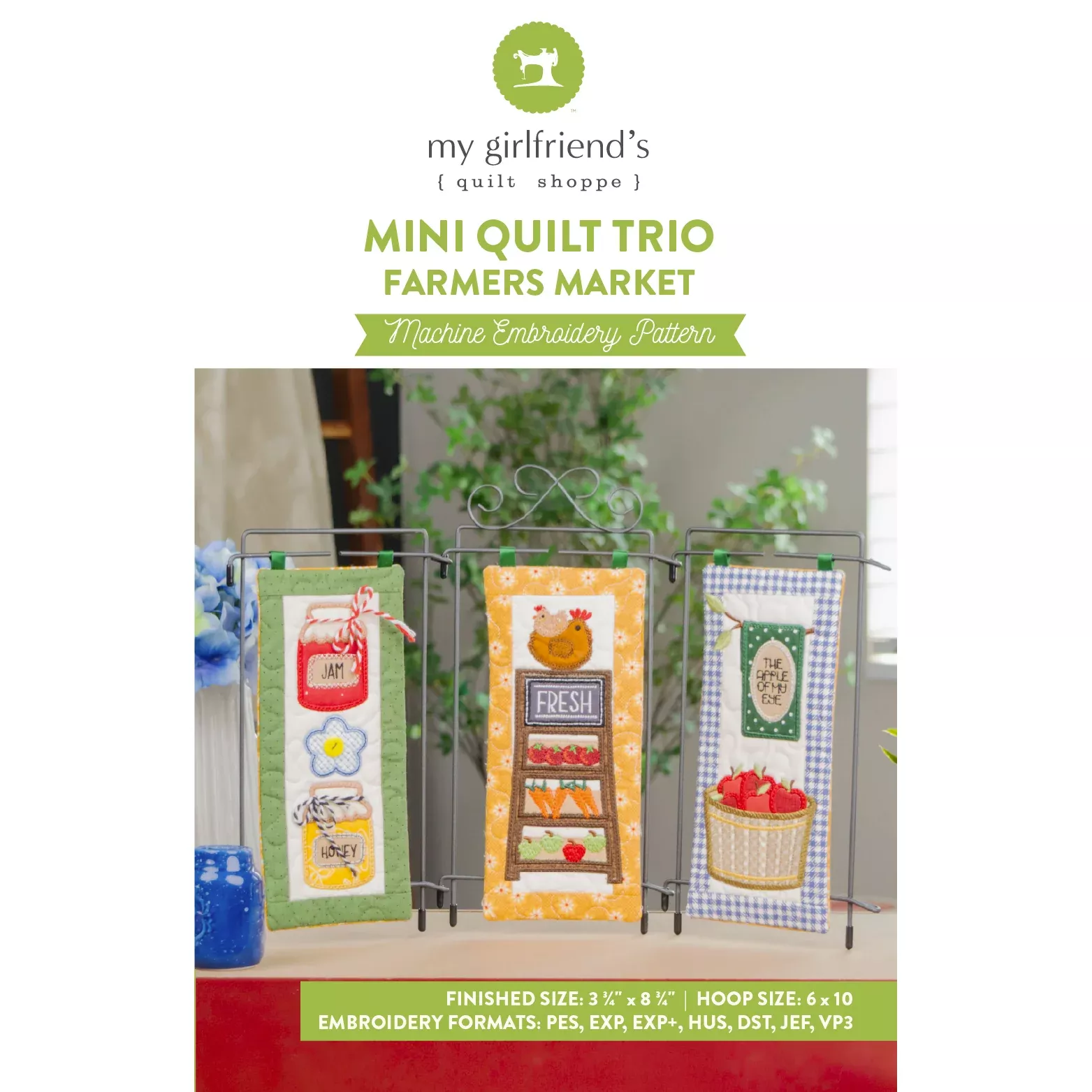 Mini Quilt Trio: Farmstand Favorites (Downloadable Sewing and Machine Embroidery Pattern)