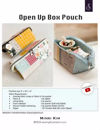 Minki Kim Open Up Box Pouch Pattern - #P178-SIBP8