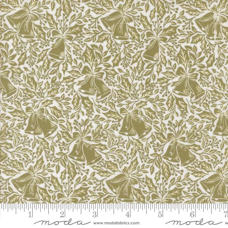 Moda Berry And Pine Christmas Bell Song Blender Sage Fabric