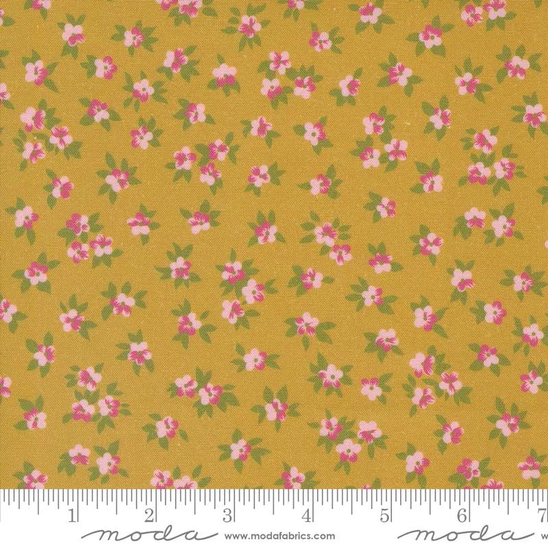 Moda Chelsea Garden Goldenrod Tea Rose Fabric ONLINE PURCHASE ONLY