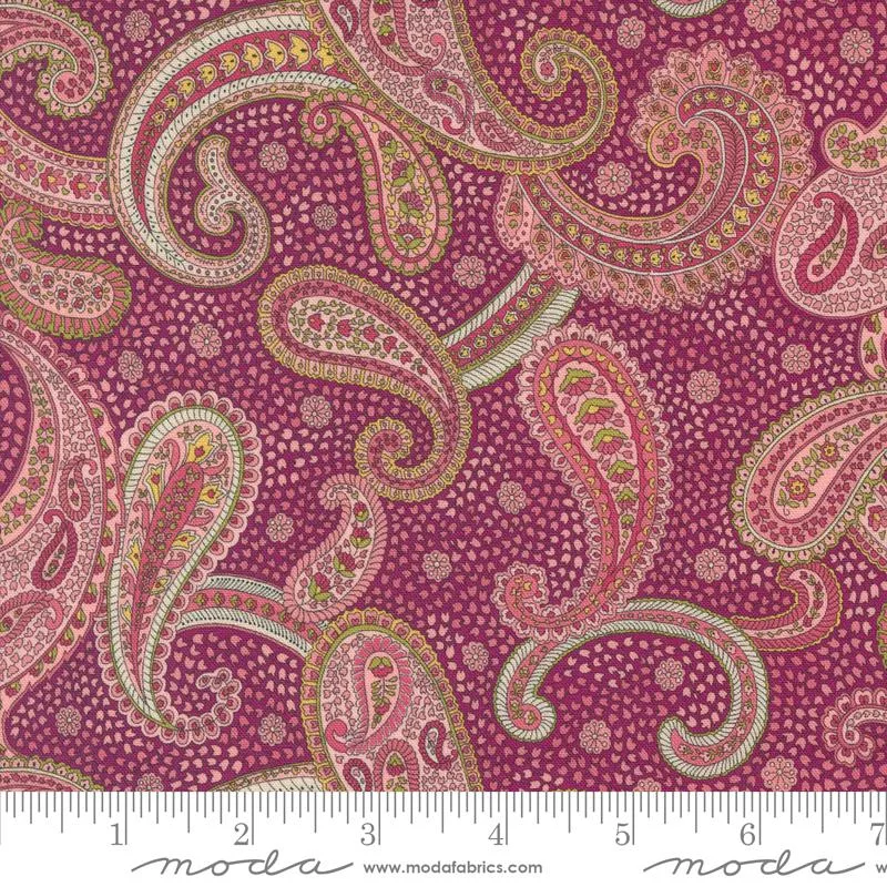 Moda Chelsea Garden Mulberry Bohemian Flare Paisley Fabric ONLINE PURCHASE ONLY