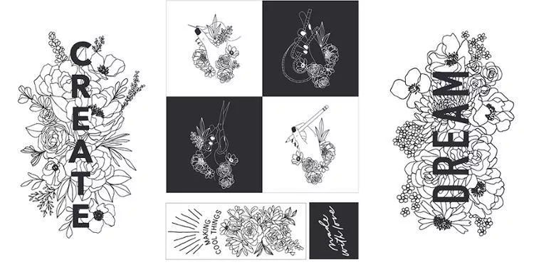 MODA Create Panel - 11520-11 Paper Ink - Cotton Fabric