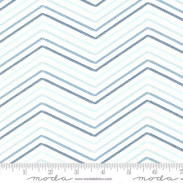 Moda Lakeside Gatherings Double Zig Zag Stripe Cloud Flannel Fabric