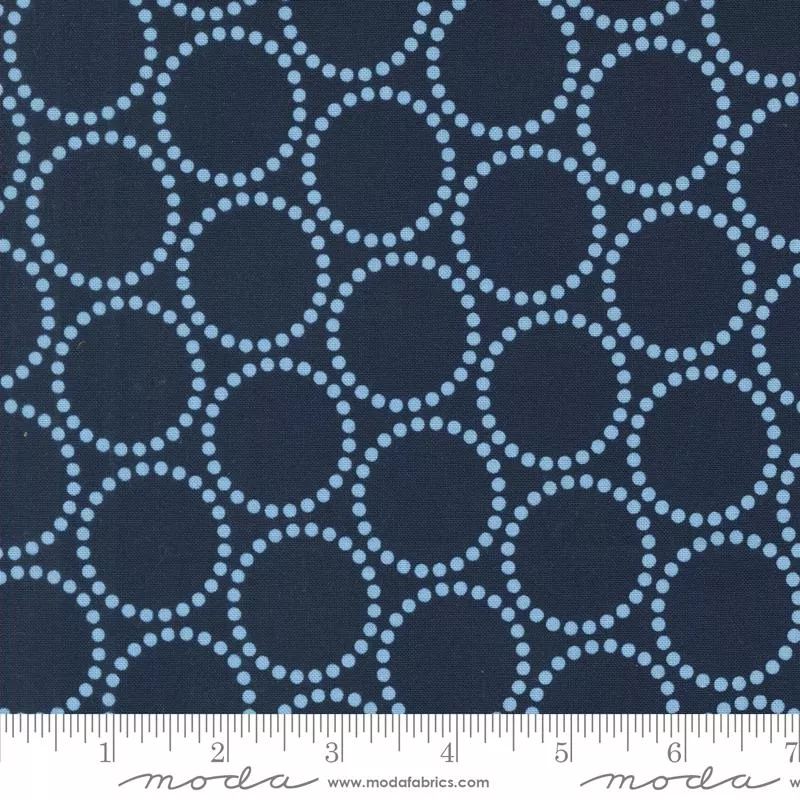 Moda Love Letter Bracelet Dots Peacoat Fabric ONLINE PURCHASE ONLY