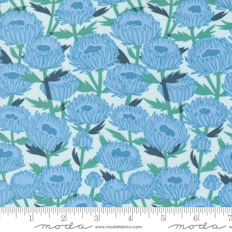 Moda Love Letter November Florals Lightest Blue Fabric ONLINE PURCHASE ONLY