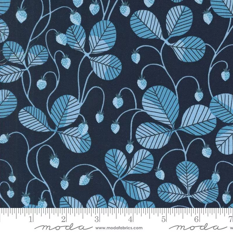 Moda Love Letter Strawberry Vines Peacoat Fabric ONLINE PURCHASE ONLY