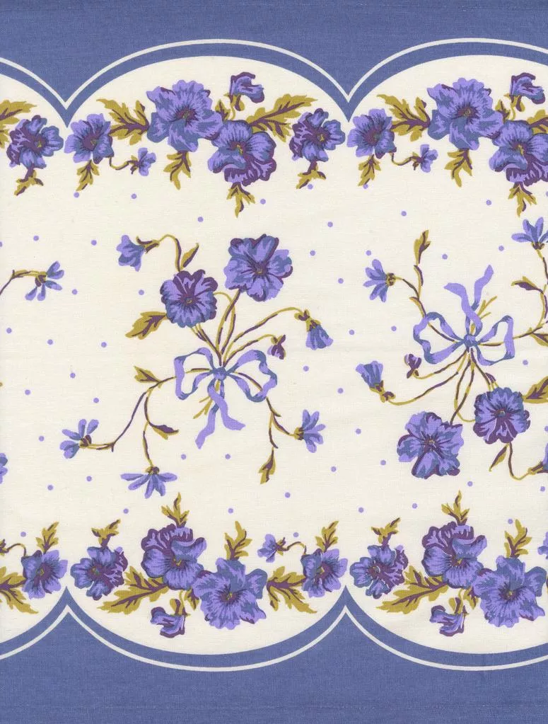 Moda Tea Toweling Classic Retro Pansy Fabric