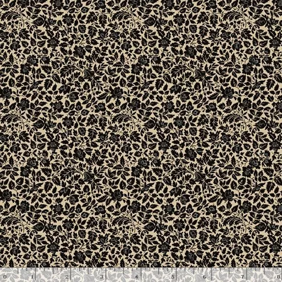 Modern Classics : Flower Field – #R022117D Black – Monika Zhu – Marcus Fabrics