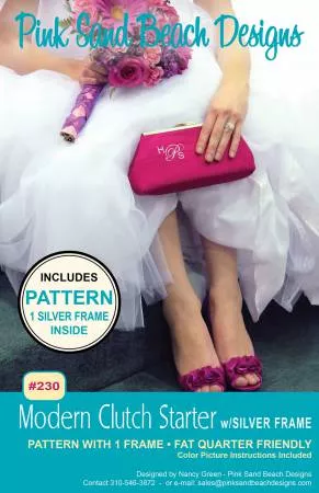 Modern Clutch Starter - with Silver Frame by Pink Sand Beach Designs PSB230