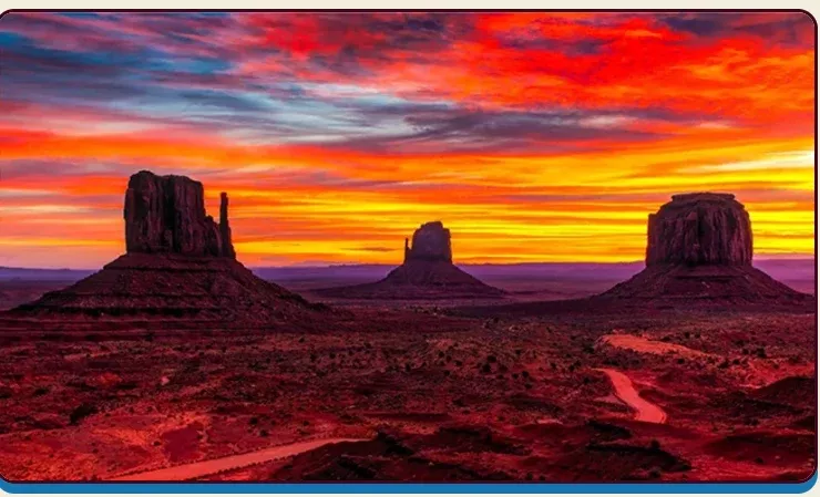 Monument Valley Sunset - Digitally printed Fabric Panel by Focus On Fabric