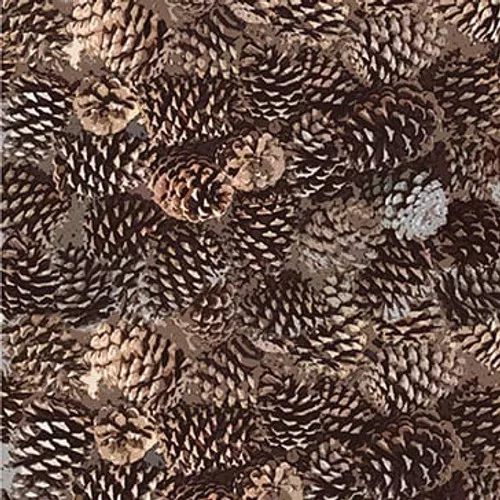 Moose Lodge in Brown Pinecones by Henry Glass Fabrics 6619-33