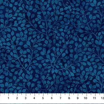 Morning Light in Leafy Blender Dark Blue by Northcott DP25287-48