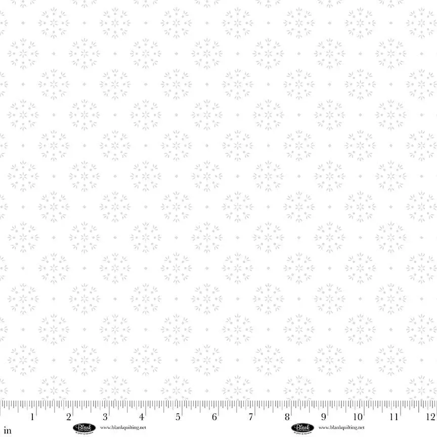 Morning Mist IX by Blank Quiltiing - Circles with Dots and Spikes White 4326-01W