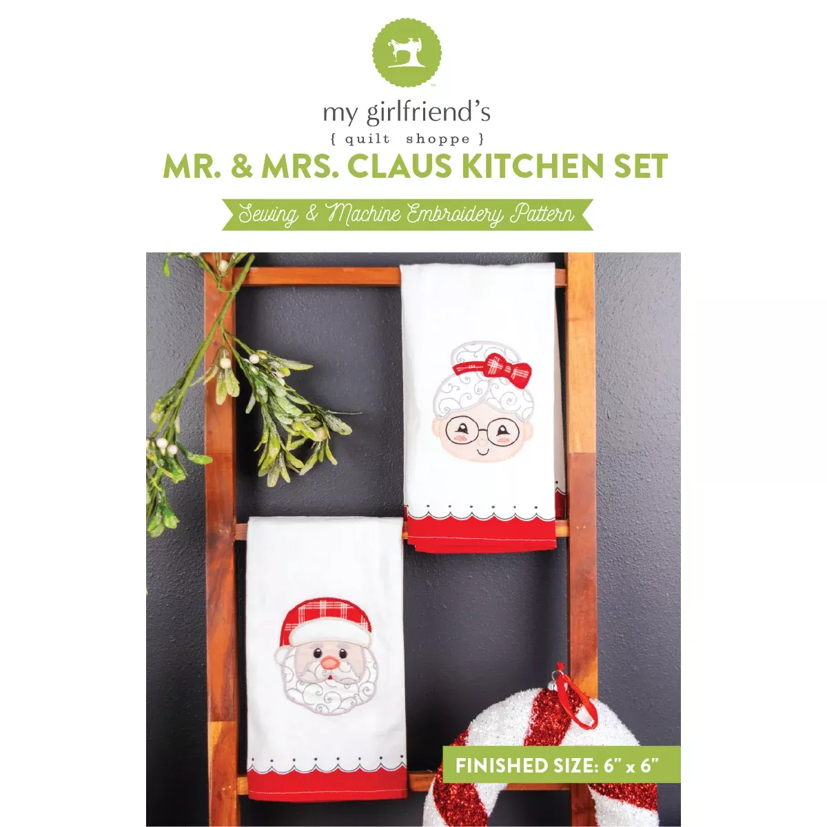 Mr and Mrs Claus Kitchen Set (Downloadable Machine Embroidery Design)
