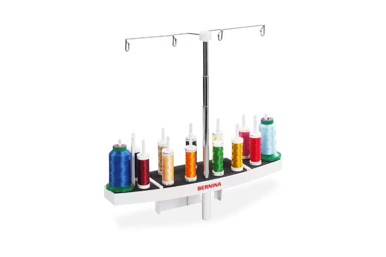 Multiple-spool holder for efficient sewing and embroidery