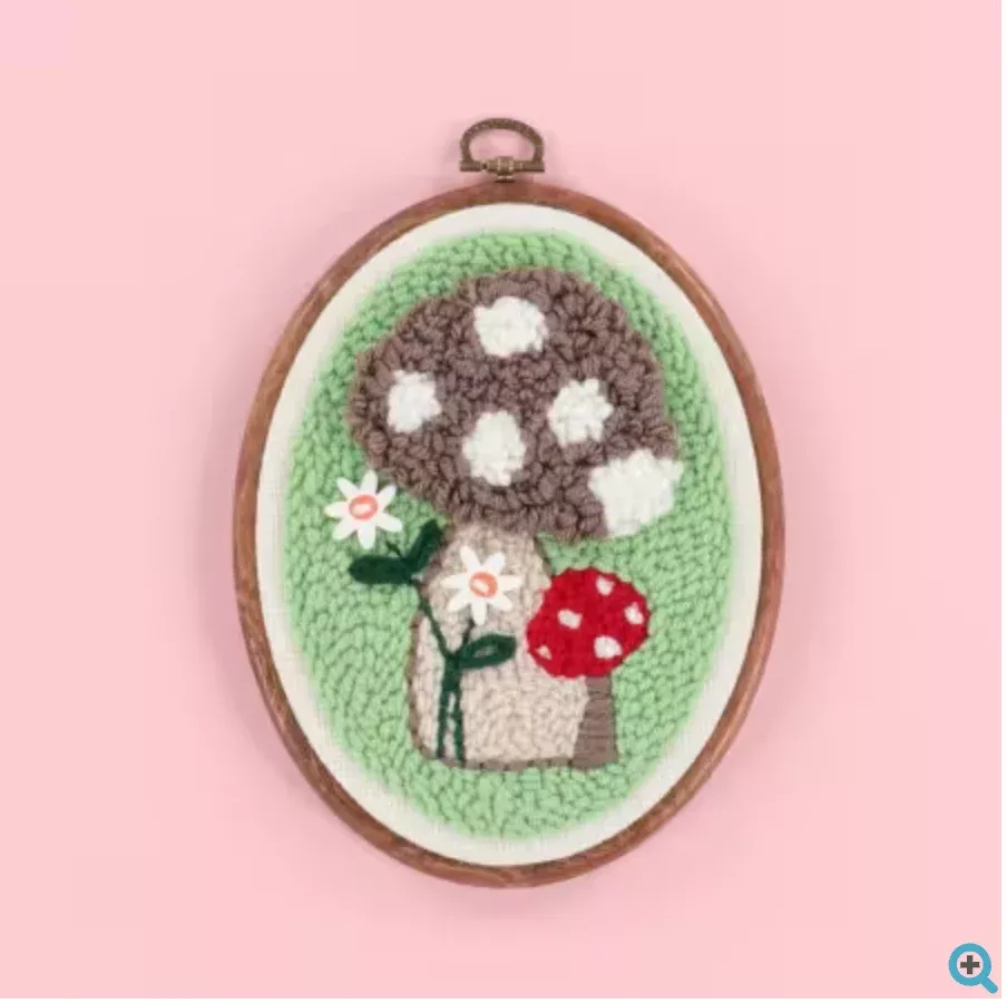 Mushroom Meadows Punch Needle Embroidery Kit