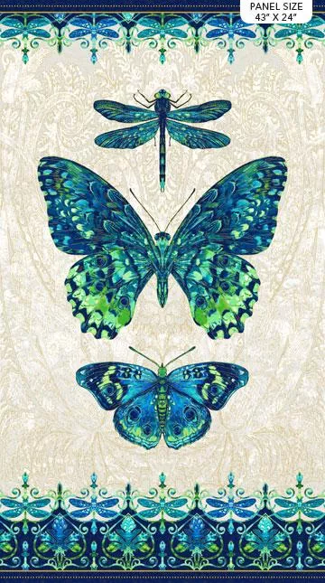 NCT Luminosity 43" Panel 24448M-11 Cream Multi - Cotton Metallic Fabric