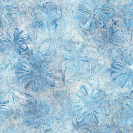 Neptune's Veil : Floral Burst Blue - #22334-491 - Wilmington Prints