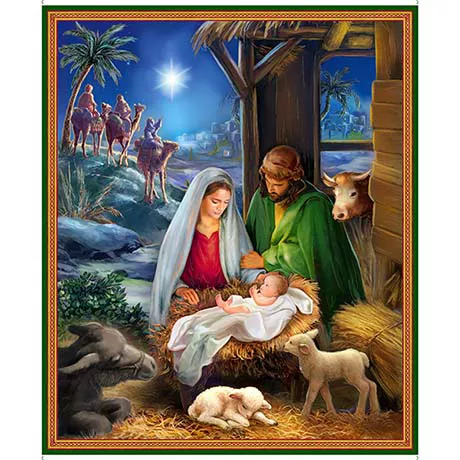The Newborn King Nativity Panell QT Fabrics 29693 -X