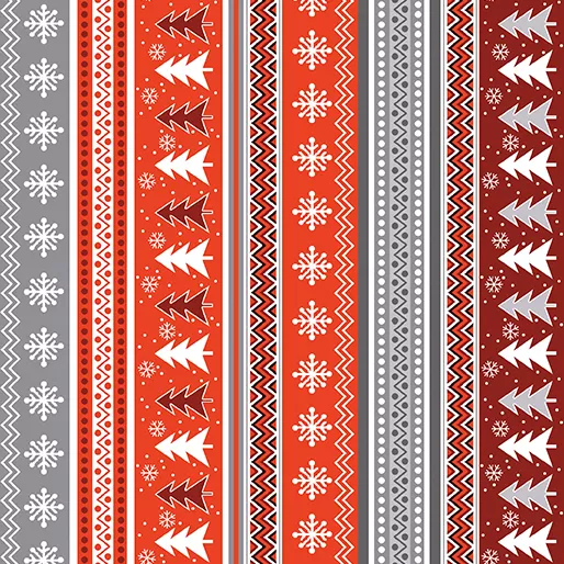 Noel Forest : Nordic Stripe Gray/Red - #8992-11