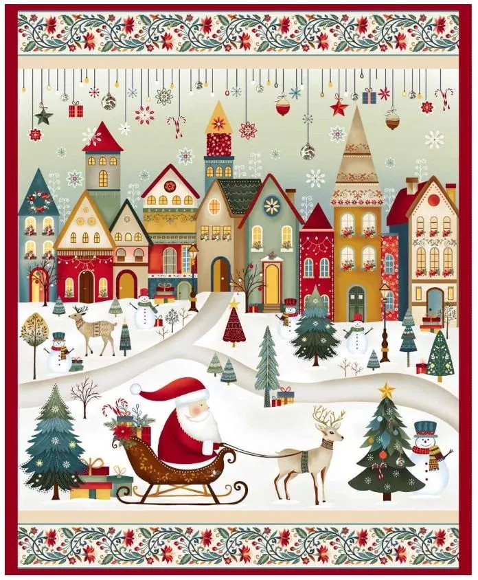 Nordic Holiday Village - PANEL - Henry Glass - 36" x 43" 3615P-44