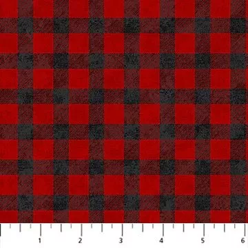 Northcott Cozy Up Red Black Buffalo Check LG F25279-24 ^