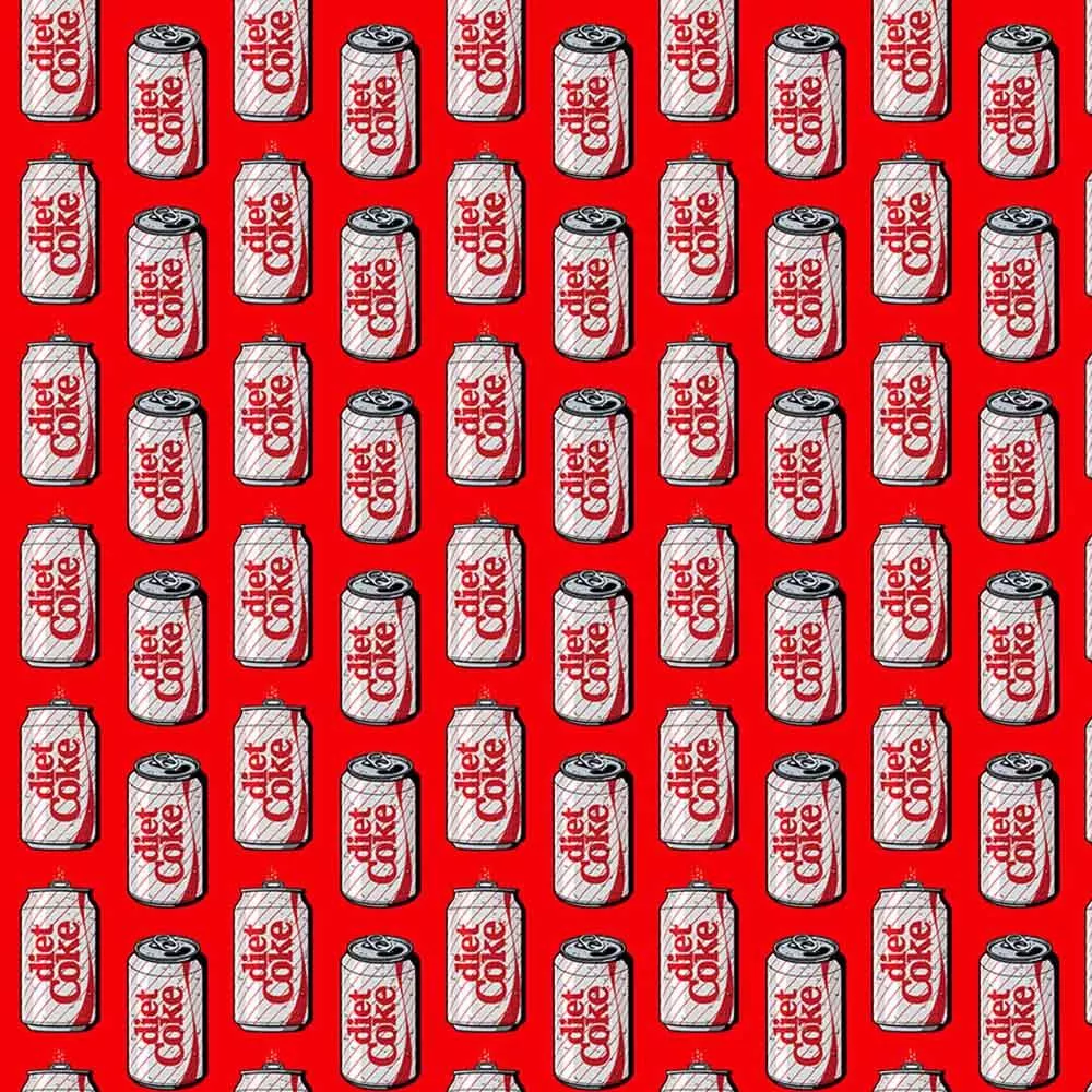 Northcott Fabrics - Coca-Cola Core - Diet Coke Cans - Red