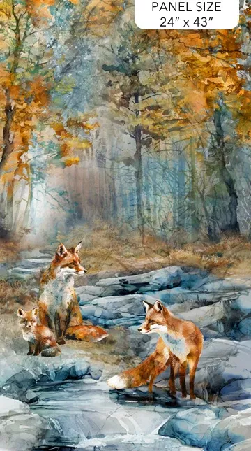 Northcott Fox Den Fabric Panel #117