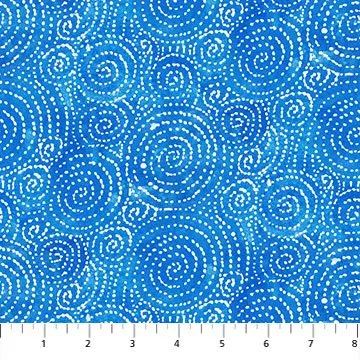 Northcott Freestyle Dotted Swirls 2487046 Dark Blue ^