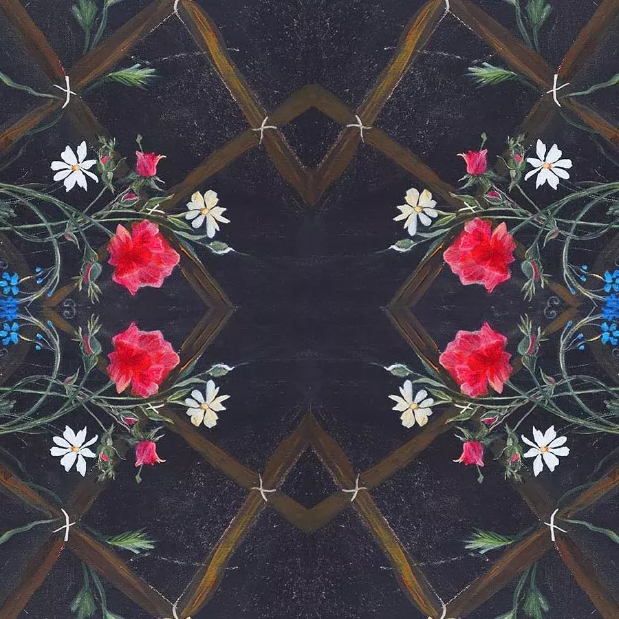 Northcott French Revolution Bordeaux Jardin Charcoal 1 Yard Cut