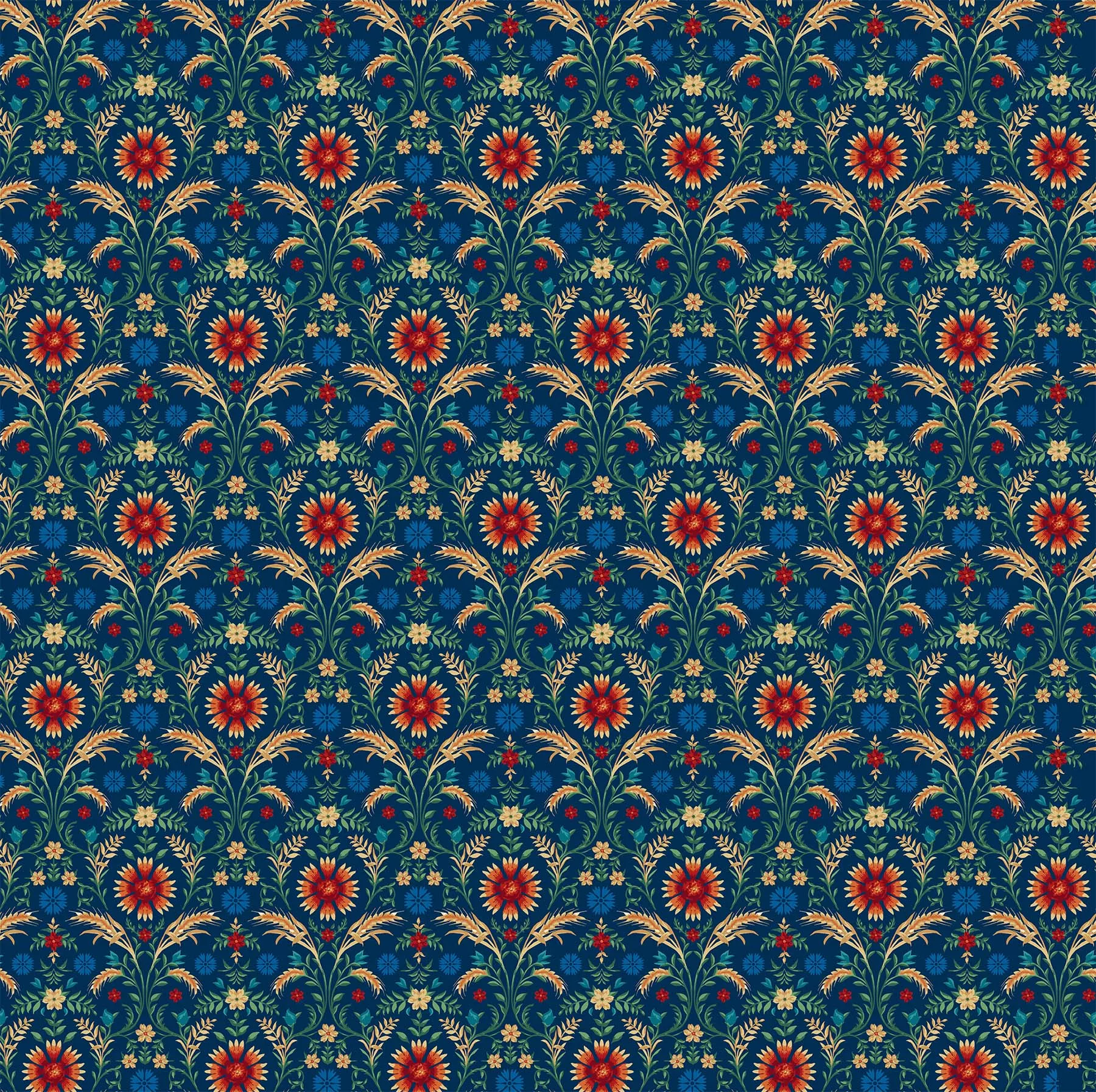 Northcott Prairie Meadow Navy Multi 24233-44 Posey Parade 778148280324 ^