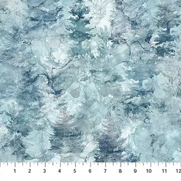 Northcott Soar DP24585-41 Light Blue Texture Trees^