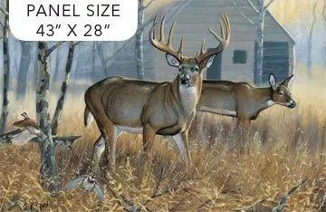 Northcott Whitetail Woods Deer Panel DP24885-43 ^