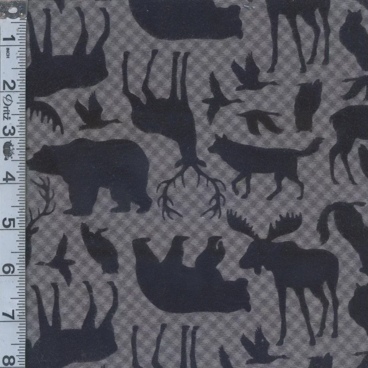 Northwood Flannel - Woodland Animals Gray