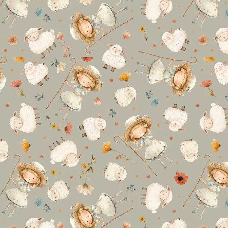 Nursery Rhyme Time Little Bo Beep Light Gray